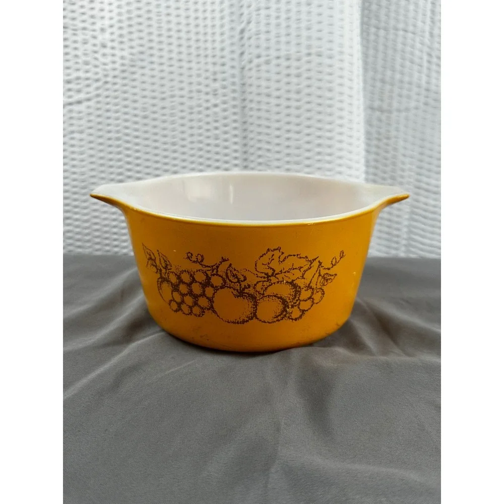 Promotional Pyrex Old Orchard‎ 1Qt Casserole Dish ~473~ Made In USA